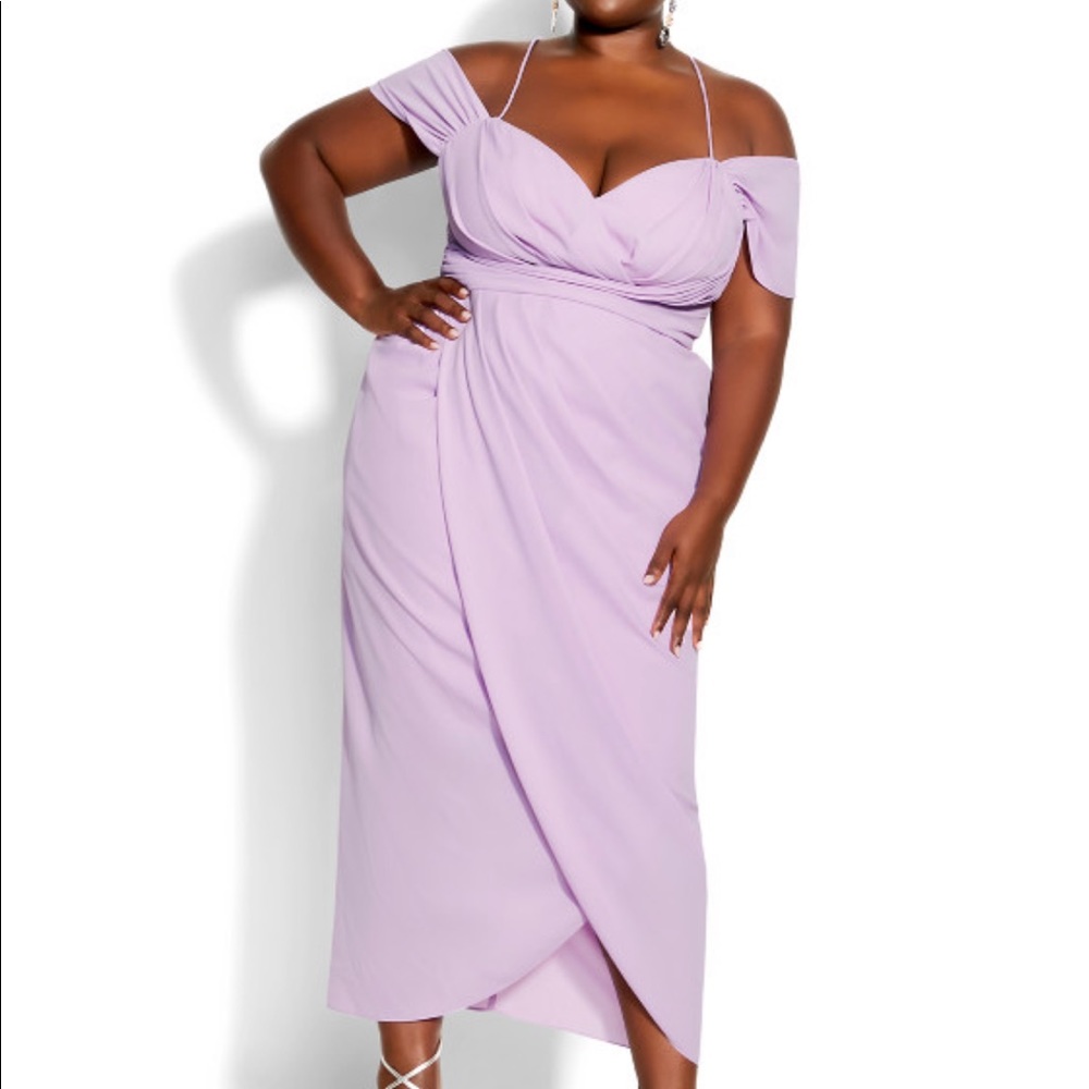 City Chic Lilac Entwine Dress Plus Size
